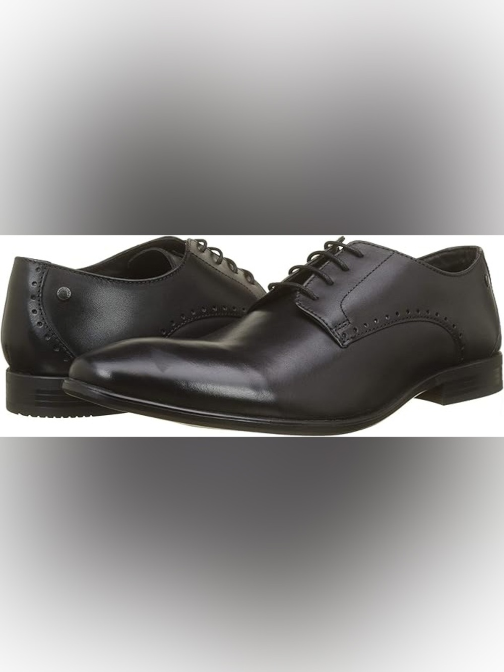 Base London Men's Westbury Black Leather Derby Dress Shoes